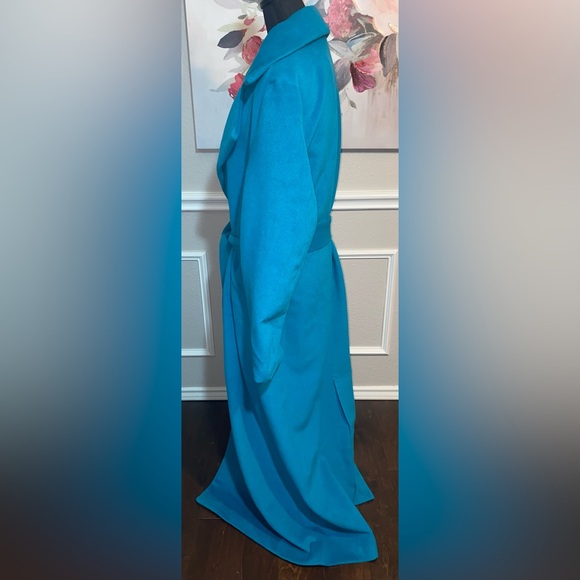 Fashion Nova Teal Long Coat || Size 1X - Picture 11 of 16
